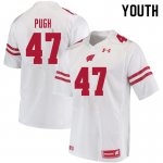 Youth Wisconsin Badgers NCAA #47 Jack Pugh White Authentic Under Armour Stitched College Football Jersey KV31X61BP